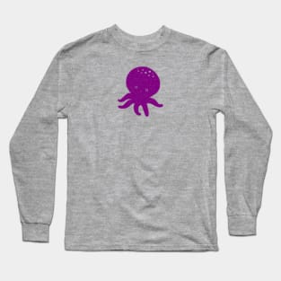 Cute Purple Octopus Drawing Long Sleeve T-Shirt